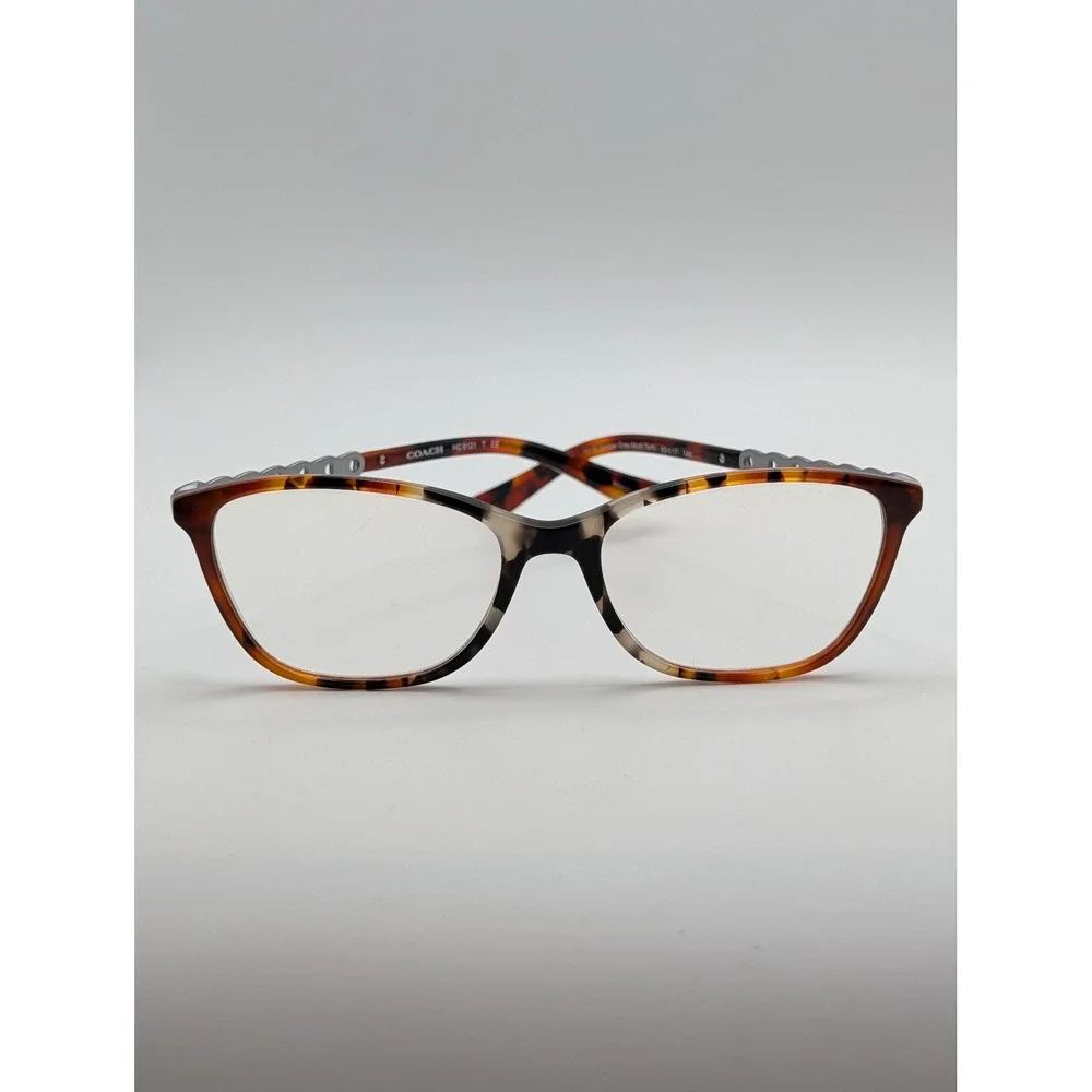 Coach HC 6121 Shea Dark Tortoise Grey Multi Cat Eye Eyeglasses Frames 53-17-140